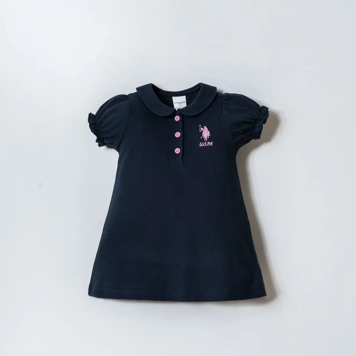 Fustan blu me logon roze - USPA